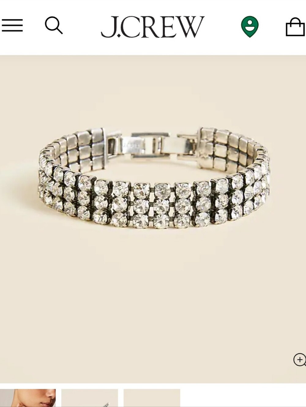NWT J. Crew Silver-Tone Cup Chain Crystal Bracelet